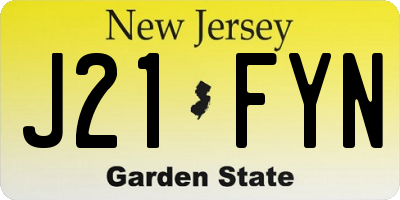 NJ license plate J21FYN
