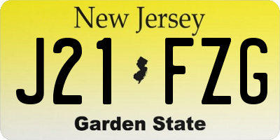 NJ license plate J21FZG
