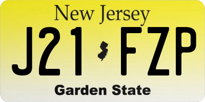 NJ license plate J21FZP