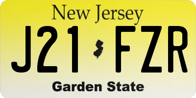 NJ license plate J21FZR