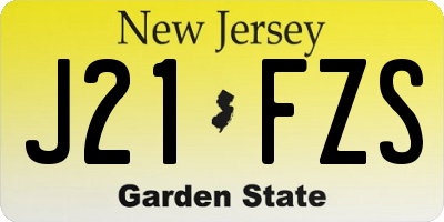 NJ license plate J21FZS
