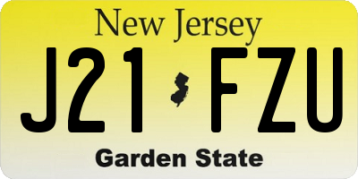 NJ license plate J21FZU
