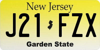 NJ license plate J21FZX