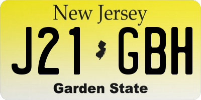NJ license plate J21GBH