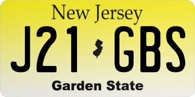 NJ license plate J21GBS