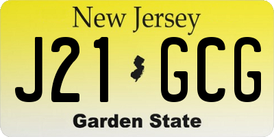 NJ license plate J21GCG
