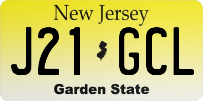 NJ license plate J21GCL