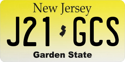 NJ license plate J21GCS