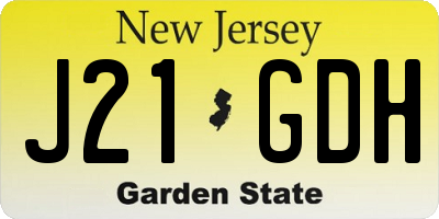 NJ license plate J21GDH