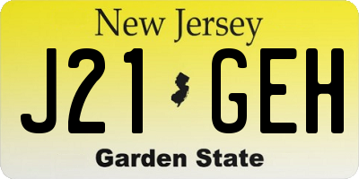 NJ license plate J21GEH
