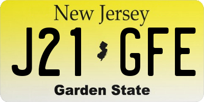 NJ license plate J21GFE