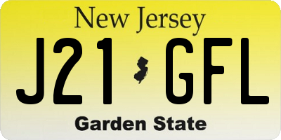 NJ license plate J21GFL