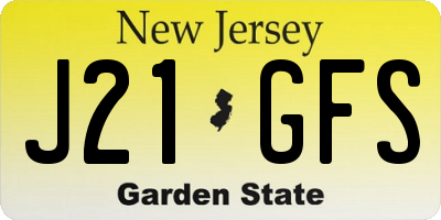 NJ license plate J21GFS