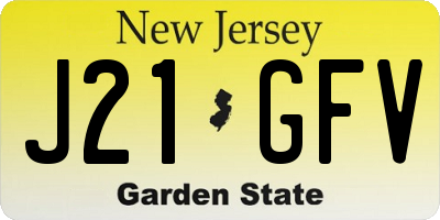 NJ license plate J21GFV