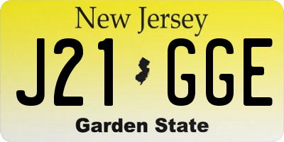 NJ license plate J21GGE