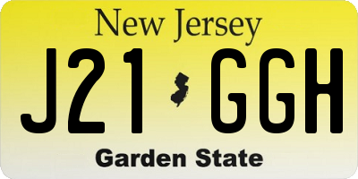 NJ license plate J21GGH