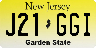 NJ license plate J21GGI