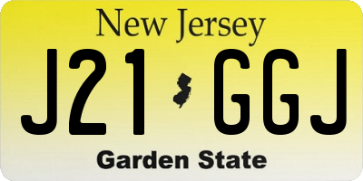 NJ license plate J21GGJ