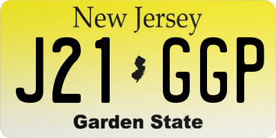 NJ license plate J21GGP