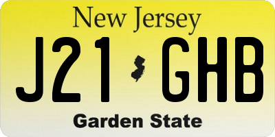 NJ license plate J21GHB