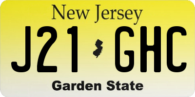 NJ license plate J21GHC