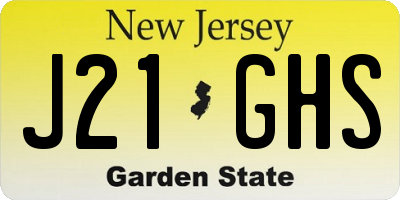 NJ license plate J21GHS