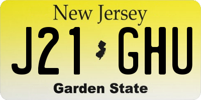 NJ license plate J21GHU