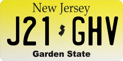 NJ license plate J21GHV