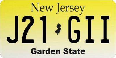 NJ license plate J21GII