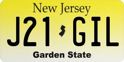 NJ license plate J21GIL