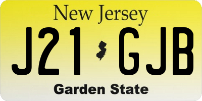 NJ license plate J21GJB