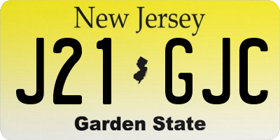 NJ license plate J21GJC