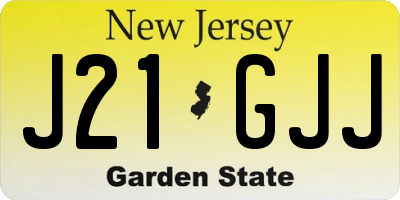 NJ license plate J21GJJ