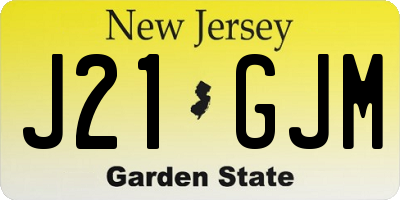 NJ license plate J21GJM