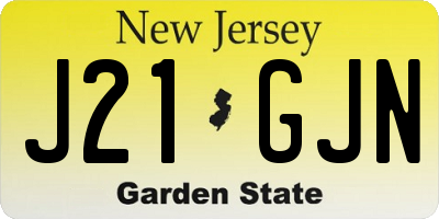 NJ license plate J21GJN
