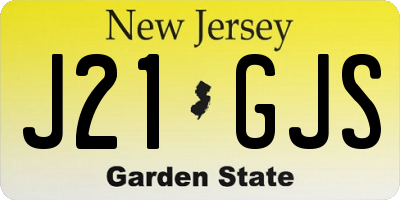 NJ license plate J21GJS