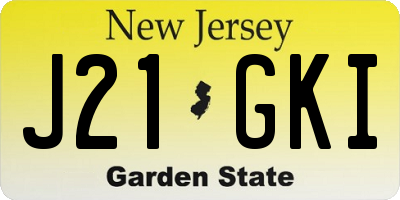 NJ license plate J21GKI