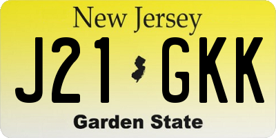 NJ license plate J21GKK