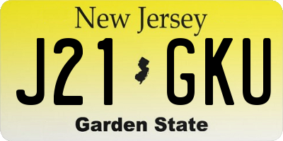 NJ license plate J21GKU
