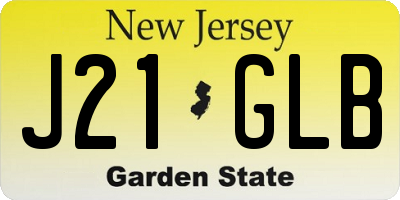 NJ license plate J21GLB