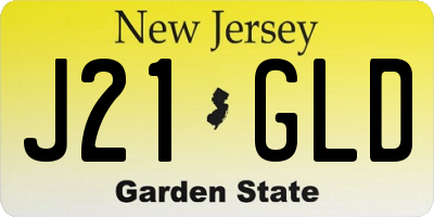 NJ license plate J21GLD