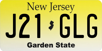 NJ license plate J21GLG