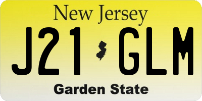 NJ license plate J21GLM