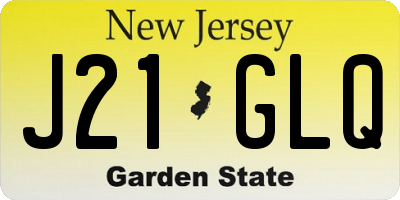 NJ license plate J21GLQ