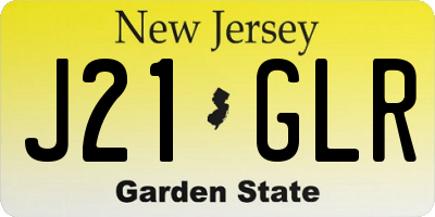 NJ license plate J21GLR