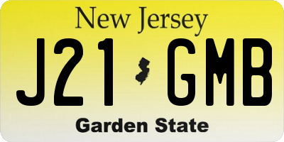 NJ license plate J21GMB