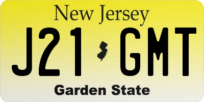 NJ license plate J21GMT