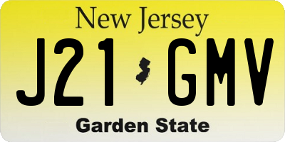 NJ license plate J21GMV