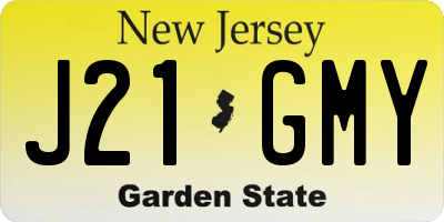 NJ license plate J21GMY