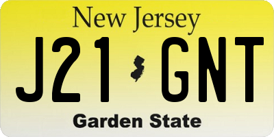 NJ license plate J21GNT